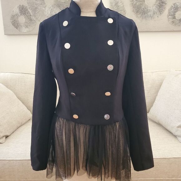 Willow & Clay Tulle Trim Lace-Up Back Jacket - Picture 3 of 11